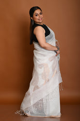 PURE LINEN 120 COUNT WITH PALLU JAMDANI